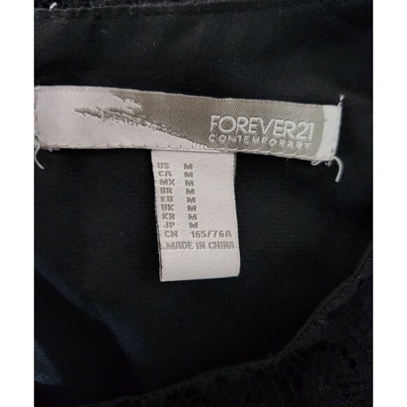 Forever 21 Contemporary Long Sleeve Romper Black Medium - Picture 3 of 4